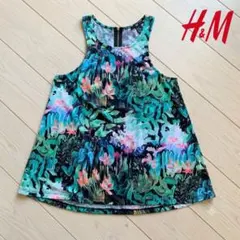 H&M トロピカルジャングル柄 Aライン タンクトップ S〜Mサイズ相当のサムネイル