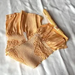 オレンジ 絹 帯揚げ 帯締め付き