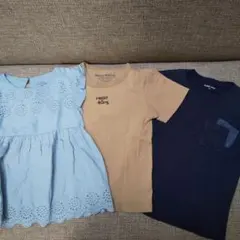 キッズ半袖３点 グローバルワーク2点と西松屋刺繍シャツ1点