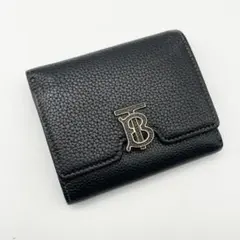 極美品✨BURBERRY バーバリー 三つ折り財布 TB レザー ブラックのサムネイル