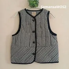 Samansa Mos2 チェック柄ノースリーブベスト
