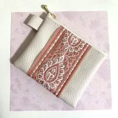 インド刺繍リボン　ミニポーチ　カードケース