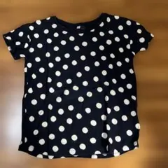 【無印良品】半袖　Ｔシャツ　MUJI 無印　キッズ　女の子　水玉　ネイビー150のサムネイル