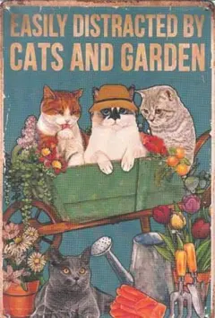 猫柄　猫雑貨　猫グッズ　アイアン素材　キャットプレート　GARDEN　看板