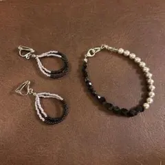 ビーズ イヤリングとブレスレット セット⭐︎⭐︎