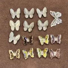 蝶デザイン ネイルパーツ 15個セット