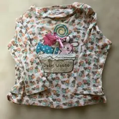Daily Ribbon 花柄リボン付きTシャツ 90