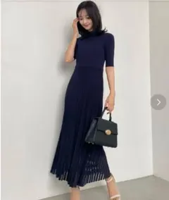 2025年最新】ボトルネックシアーニットワンピース anuansの人気