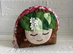 ハワイアンキルト パッチワークキルト フラガールのポーチ - メルカリ