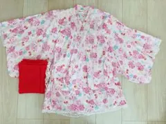 Hello Kitty 浴衣ドレス 130cm ピンク 花柄のサムネイル