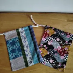 ハンドメイド巾着袋２枚セット②