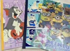 【新品3点セット】トムとジェリー スポンジ・ボブ ノート＆ミニオンズ 下敷き