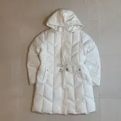 白 ダウンコート ロング レディース フード付き 中綿コート 冬アウター 美品