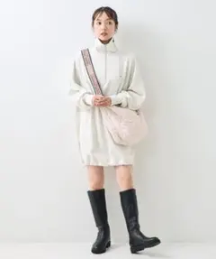 フリークス　チャンピオン 2023aw別注ハーフジップ コード ミニワンピース