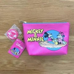 ミッキー&ミニー チャーム付きポーチ
