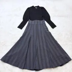 フレイアイディー　ワンピース　ロング　カシミヤ混　ドッキング　チェック　Ｓ