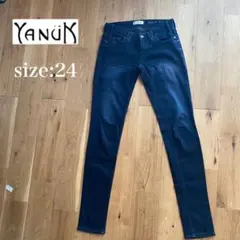 YANUK ヤヌーク　ブラックスキニーパンツ　size:24 人気 美脚　きれい
