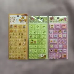 国内正規品 タイルシール なっとうちゃん お茶犬 3枚セット 平成女児シール