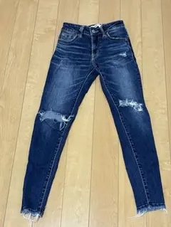 ダメージジーンズ スキニー デニムパンツ レディース AZUL