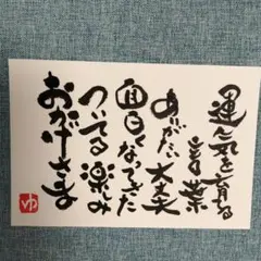 筆文字アート ポストカード 運気を育てる言葉 書道作品 画仙紙はがき