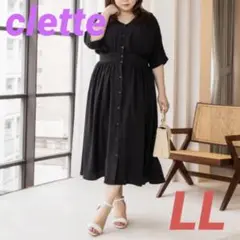 ☆cletteオリジナル★バックカシュクールロングワンピース☆ブラック LL