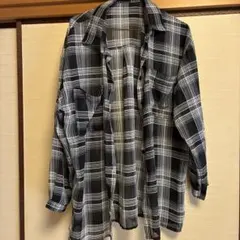 SHEEN 長袖チェックシャツ シアー素材 ブラックのサムネイル