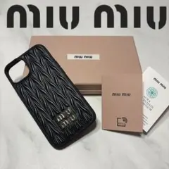 【正規品】Miu Miu ミュウミュウ iPhone14 ケース マテラッセ 黒のサムネイル