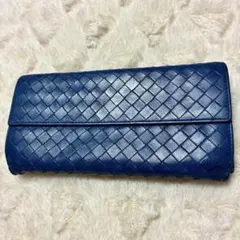 BOTTEGA イントレチャート　編み込み ブルー　長財布のサムネイル