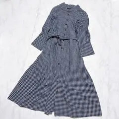 【美品】サニークラウズ チェック ワンピース フェリシモ 綿100%