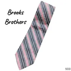 Brooks Brothers USA製 シルク ネクタイ ストライプ グレー系
