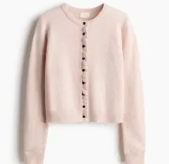h&m フリルトリムカーディガン　ピンク