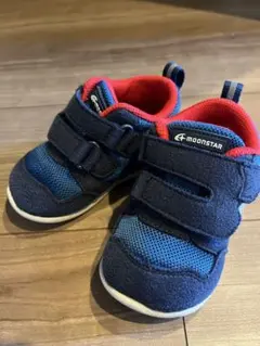 MOONSTAR ベルクロ式スニーカー 12.5 EEE ネイビー/レッド