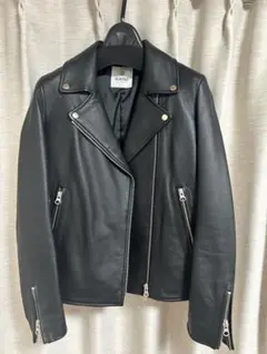 ナノユニバース　ラムレザーライダースジャケット　黒　本皮　サイズ36