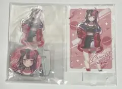 千石ユノ サイン入りブロマイド付きアクリルスタンド＆缶バッジセット シリアル