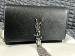 サンローランSAINT LAURENT タッセル チェーンショルダーバッグ 黒のサムネイル