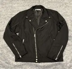 【BAYCANT】ダブルライダース ジャケット ナイロン素材 黒