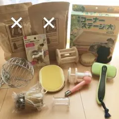 【セット売り】うさぎ小動物用品10点☆木製ステージ/ボール/給水器/知育玩具など