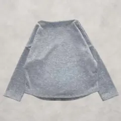 スウェット風トップス 裏起毛 バックジップ カジュアル 着回し おしゃれ グレー