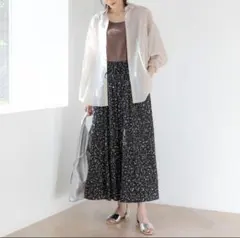 グローバルワーク サテンフレアワイドパンツ　S