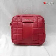 GUESS ショルダーバッグ レッド系 キルティング