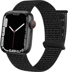 ✿ナイロン軽量時計バンド AppleWatch 38/40/41mm ブラック