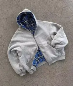 フード付きパーカー チェック柄　y2k archive opium ユニセックス