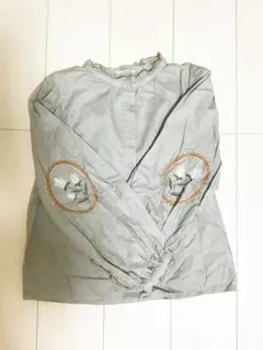 グレー 花柄 刺繍 長袖シャツ サマンサモスモス Samansa Mos2