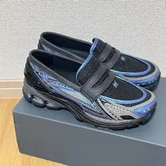 New Balance スリッポンスニーカー ブラック/ブルー - メルカリ