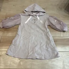 mezzo pianoフード付き薄紫ワンピース