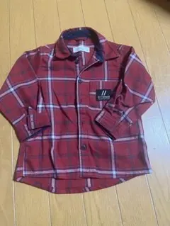 赤と白のチェック フランネルシャツ