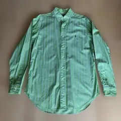 Ralph Lauren クラシックフィット シャツ M グリーンストライプ