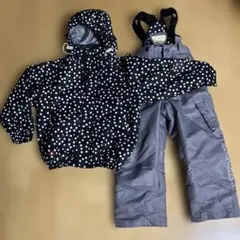 6/16までの価格AIRWALK スノーウェア 上下セット 120cm ドット柄のサムネイル