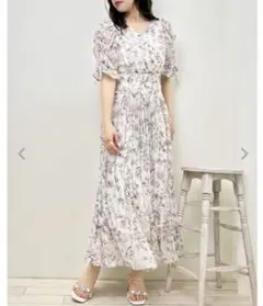 INGNI(イング) 花柄シフォンカシュクールプリーツ／ワンピース