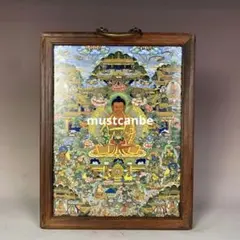 バリ風神像 絵画 大きめ バリアート 龍 神様 額縁付き 絵 アート